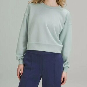 Lululemon Softstreme Perfectly Oversized Cropped Crew Silver Blue Size 8